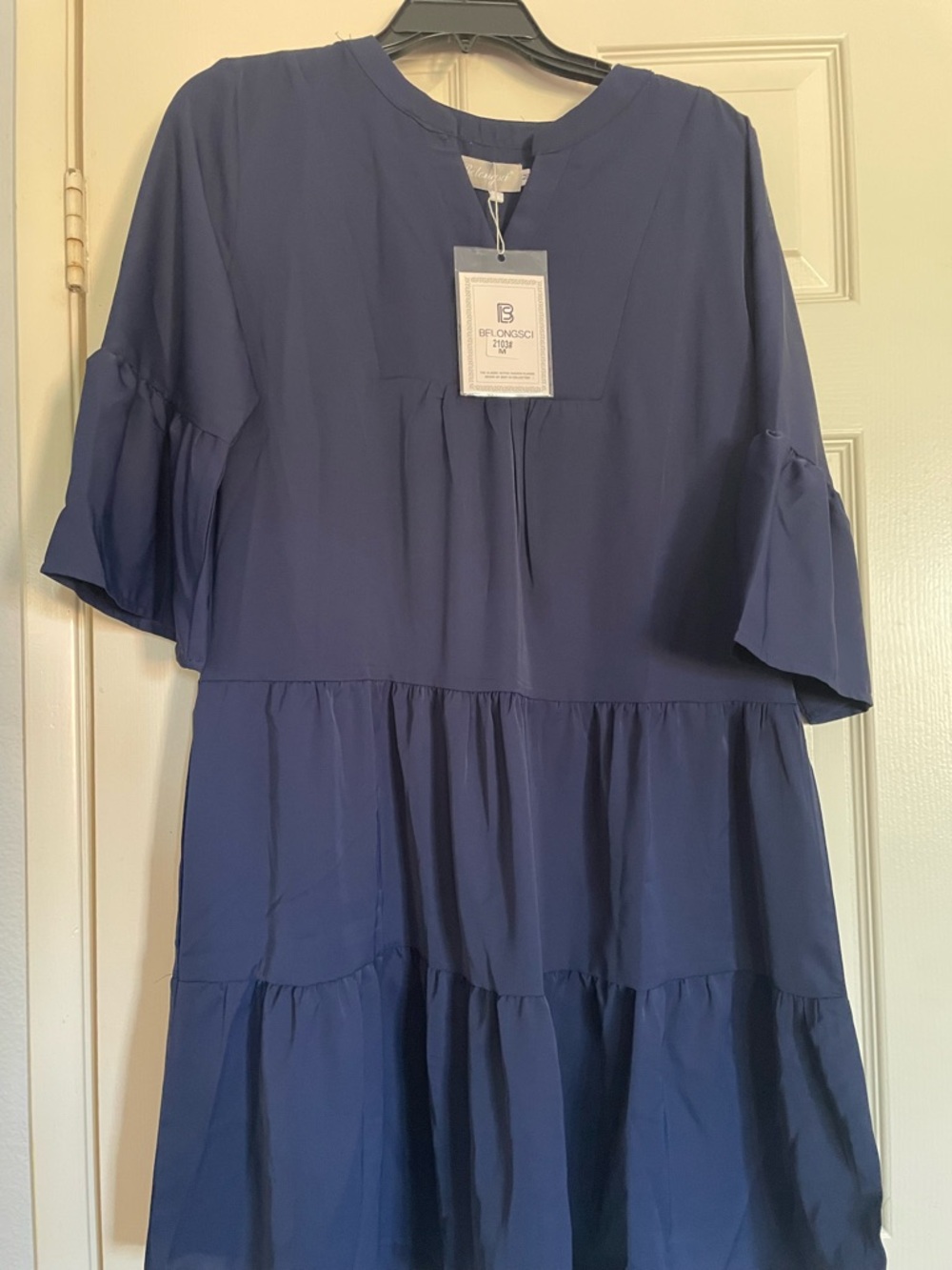 Belongsci Navy Blue Baby Dress (M). Perfect for spring & summer